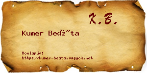 Kumer Beáta névjegykártya