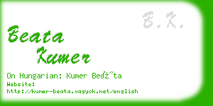 beata kumer business card